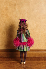 Magical chameleon round skirt with elastic waistline.