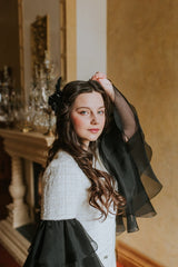 Majestic tweed knee-length A-line dress.