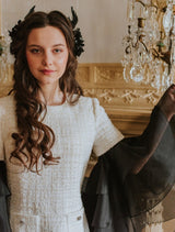 Majestic tweed knee-length A-line dress.