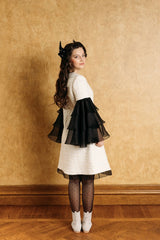 Majestic tweed knee-length A-line dress.