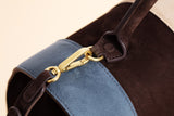 Timeless fine suede handbag in 100 % genuine leather.