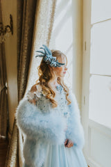 Graceful milky way aquamarine gown.