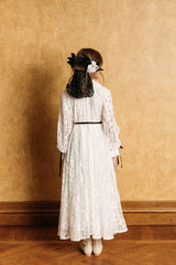 Imperial lace overlay maxi dress. In light ivory tone.