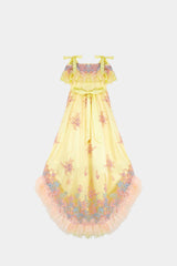 yellow silk gown