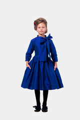 luxury kids clothing silk taffeta dress with a voluminous skirt 