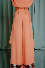 couture clothing , Flowy silk crêpe wide-leg trousers