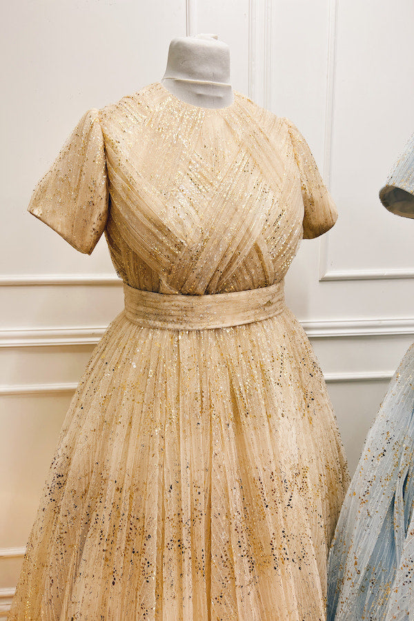 GOLDEN REFLECTIONS DRESS WITH SLEEVES