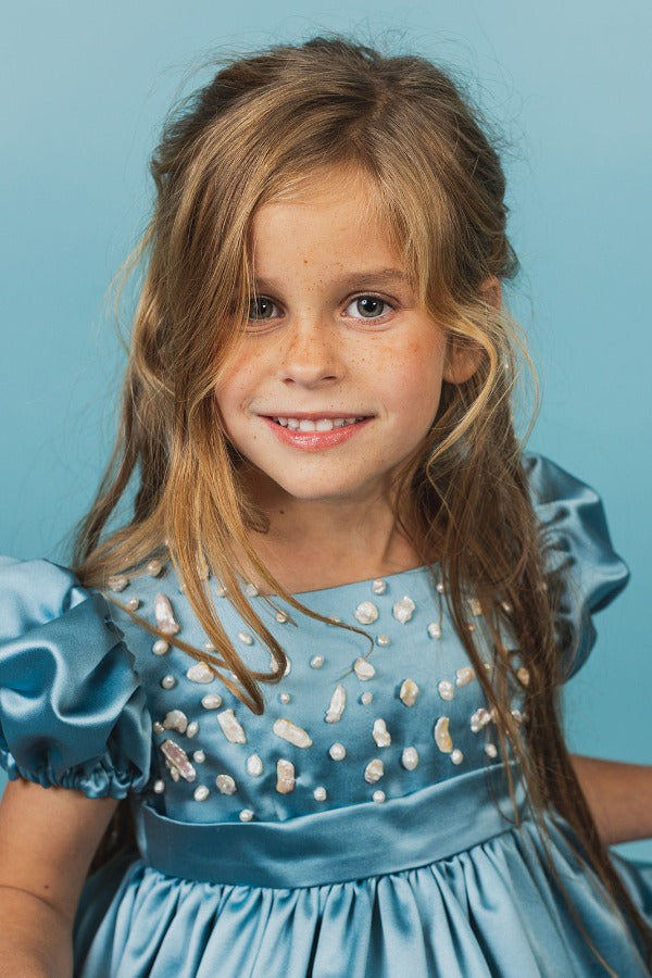 sea princess dress Sea Princess Tulle Dress with Shell Accents and Detachable Bow