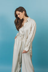 Graceful, relaxed fit silk jumpsuit.