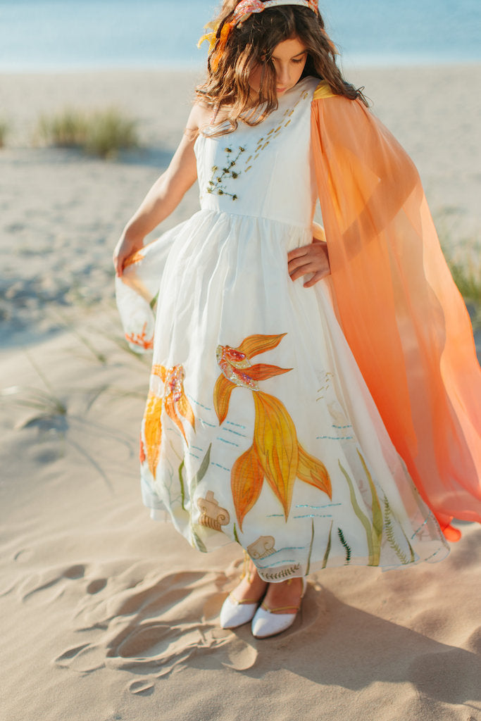 ARISTOCRAT KIDS GOLDEN THREE WISHES SILK DRESS RIVIERA SS22