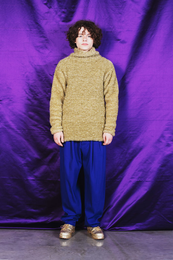 Relaxed fit deep blue trousers