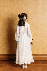 Imperial lace overlay maxi dress. In light ivory tone. 
