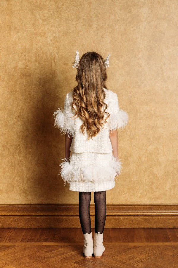 Long feather skirt white new arrivals